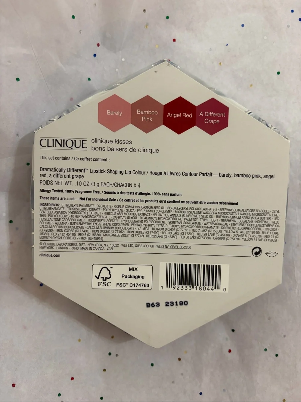 Clinique Kisses Dramatically Different Lipstick Set Barely Bamboo Red  Grape $96